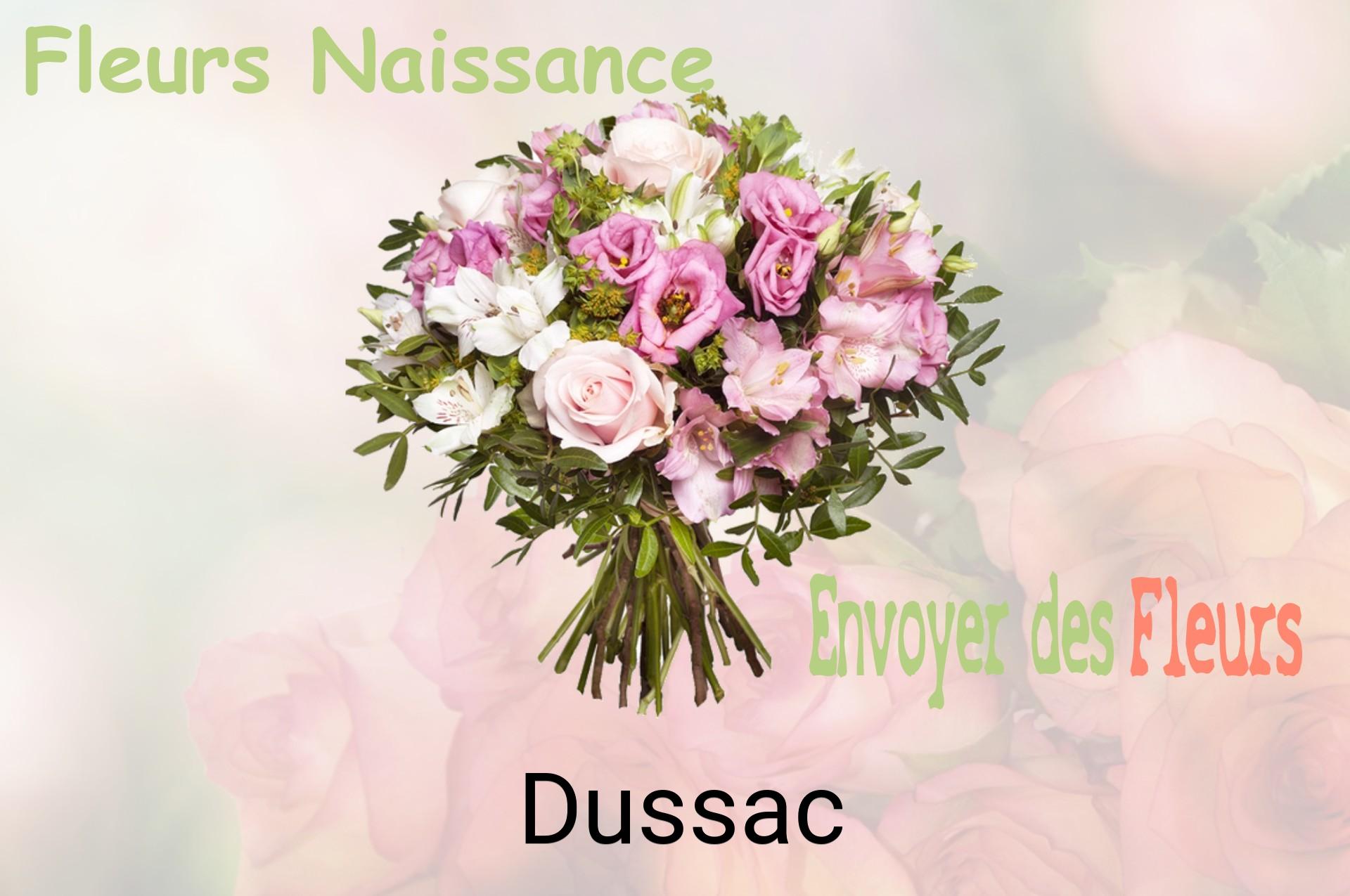 Bouquet de fleurs de naissance livré à Dussac
