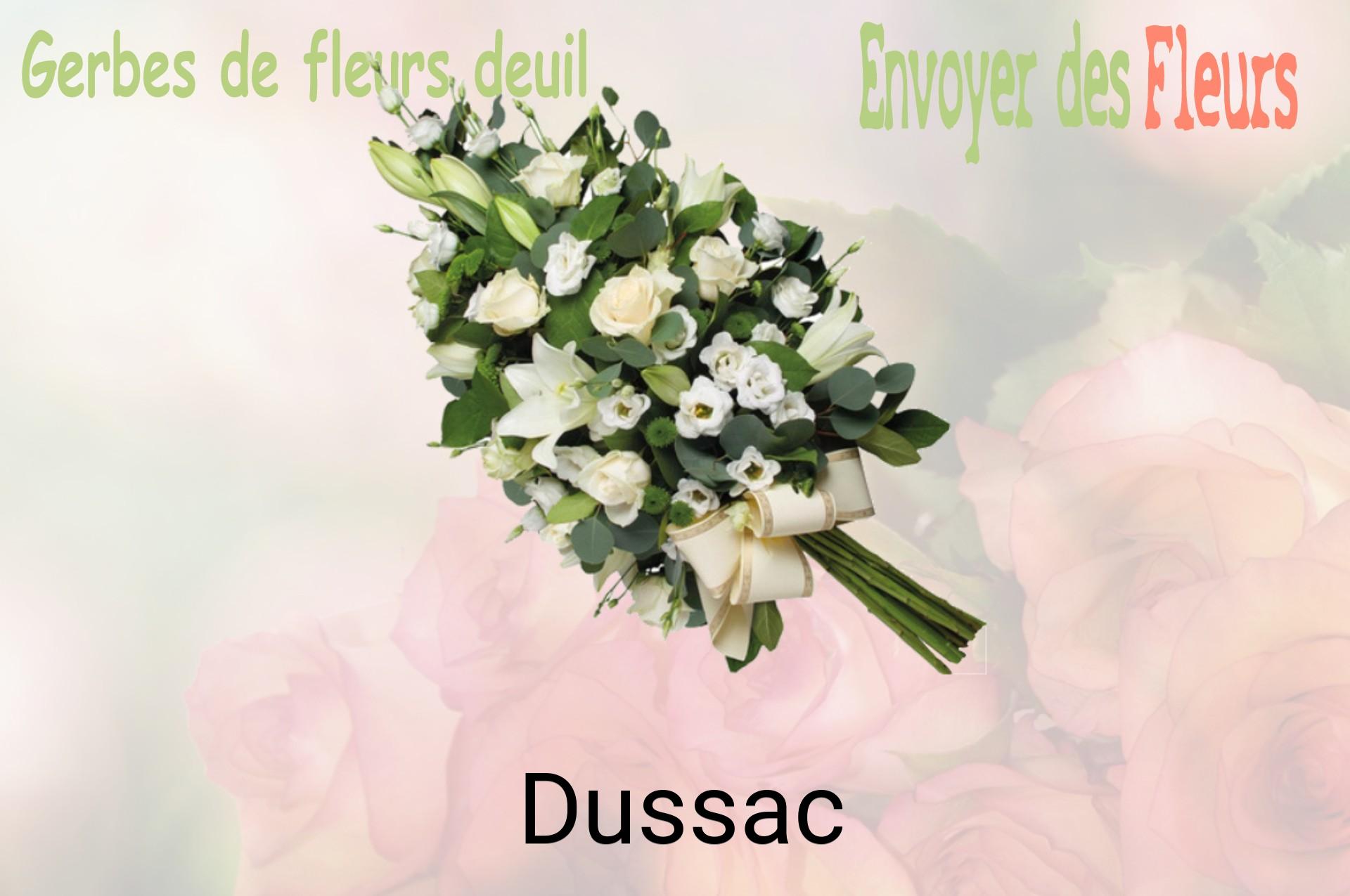 Gerbe de fleurs de deuil livrée à Dussac